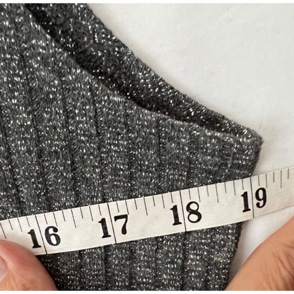 Rave sleeveless Silver Sparkle Dress Cowl Neck Date Night BodyCon Size Large - Picture 7 of 8